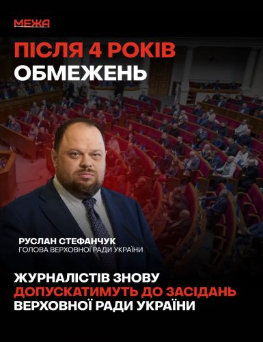 Руслан Стефанчук підписав розпорядження про допуск журналістів на засідання комітетів Верховної Ради
