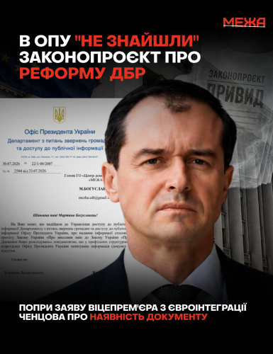 Офіційна відповідь Офісу Президента щодо відсутності законопроєкту про реформу ДБР та фото Всеволода Ченцова
